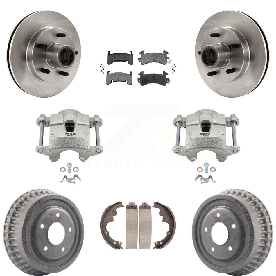 Front Rear Brake Caliper Rotor Drum Semi-Metallic Pad Kit (8Pc) For GMC Sonoma Chevrolet KC8-100742S