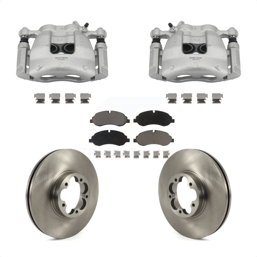 Front Brake Caliper Rotors Ceramic Pad Kit For Ford Transit-350 HD With Dual Rear Wheels KC8-100743C