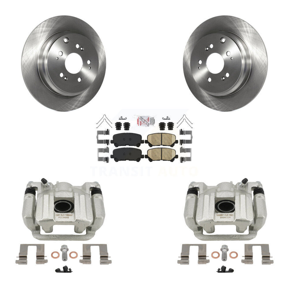 Rear Disc Brake Caliper Rotors And Ceramic Pads Kit For 2011-2017 Honda Odyssey KC8-100747N