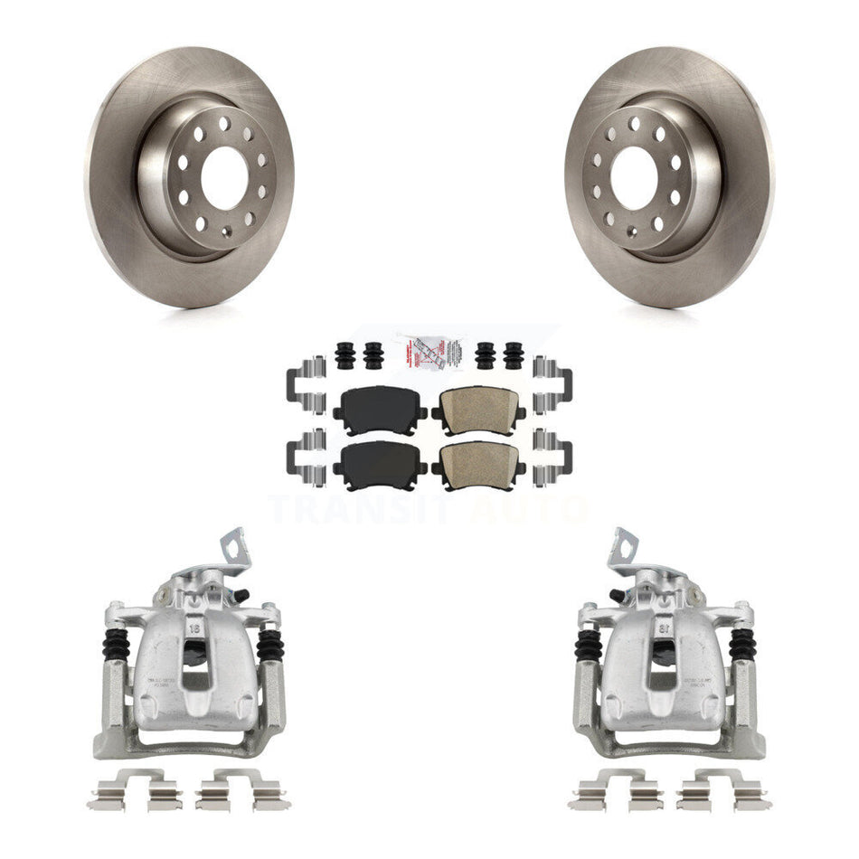 Rear Disc Brake Caliper Rotors And Ceramic Pads Kit For Volkswagen CC Passat KC8-100748N