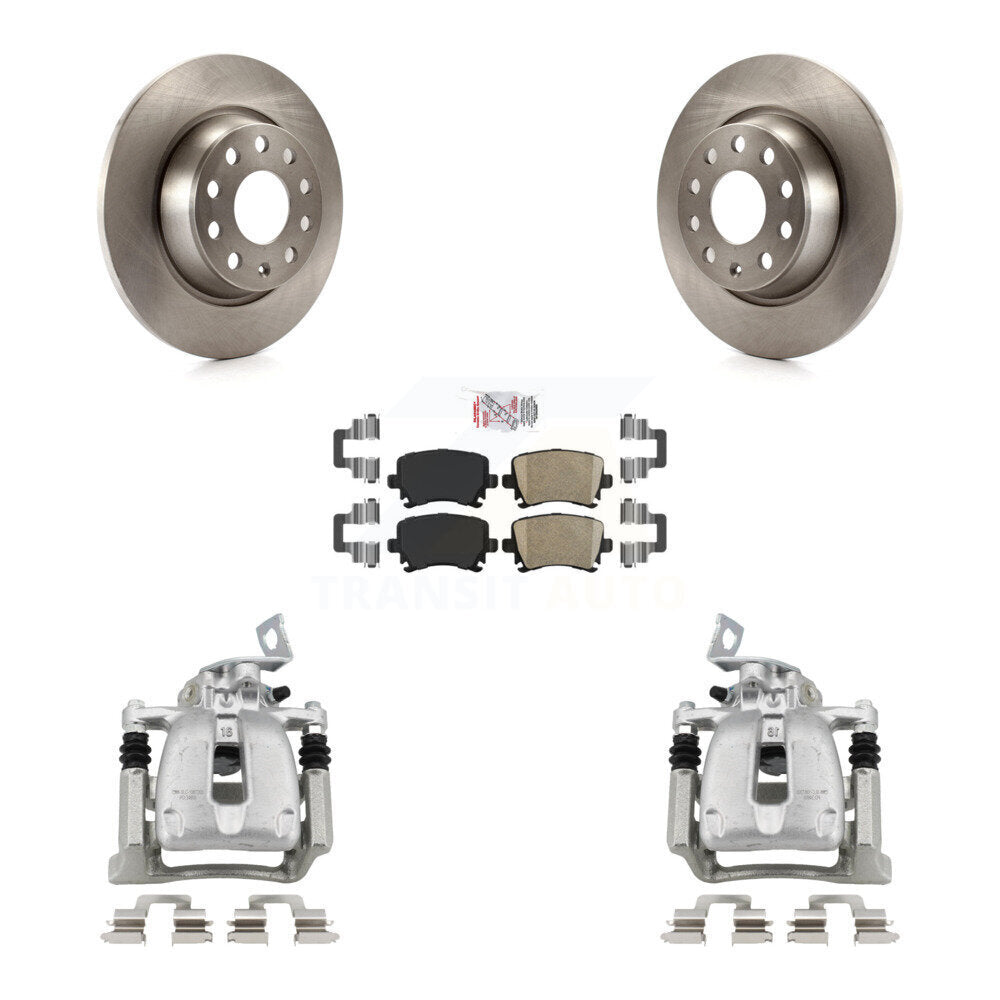 Rear Disc Brake Caliper Rotors And Ceramic Pads Kit For Volkswagen CC Passat KC8-100749N