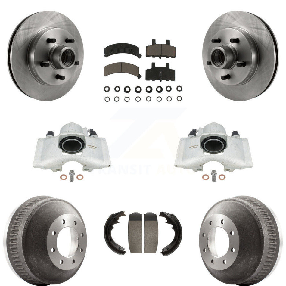 Front Rear Disc Brake Caliper Rotors Drums Ceramic Pads Kit (8Pc) For C1500 Suburban GMC Chevrolet With 13" Diameter Drum GAS engine KC8-100751C