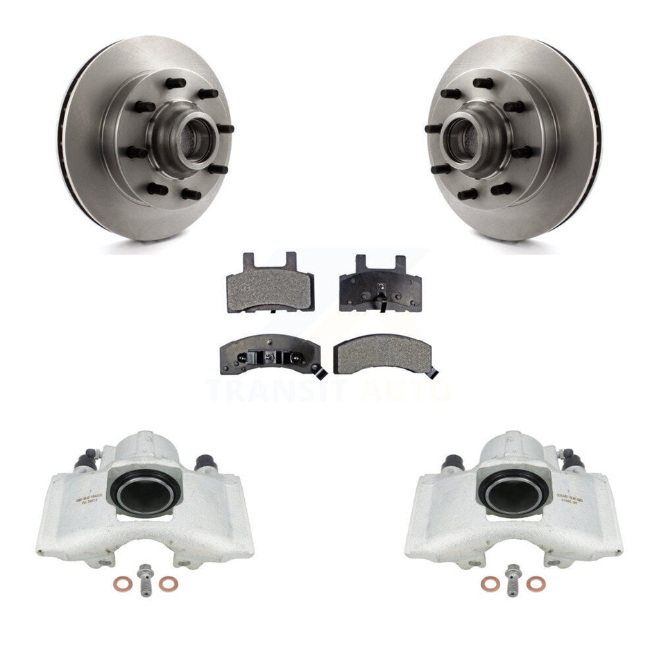 Front Disc Brake Caliper Rotors And Ceramic Pads Kit For 1996 Chevrolet Express 2500 With 8 Lug Wheels KC8-100752T