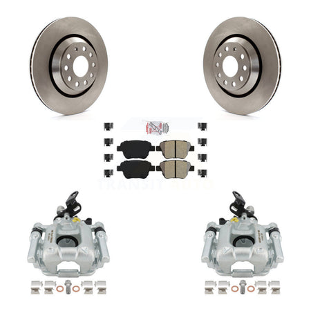 Rear Disc Brake Caliper Rotors And Semi-Metallic Pads Kit For 2013 Volkswagen GTI With 310mm Diameter Rotor KC8-100753N by Transit Auto