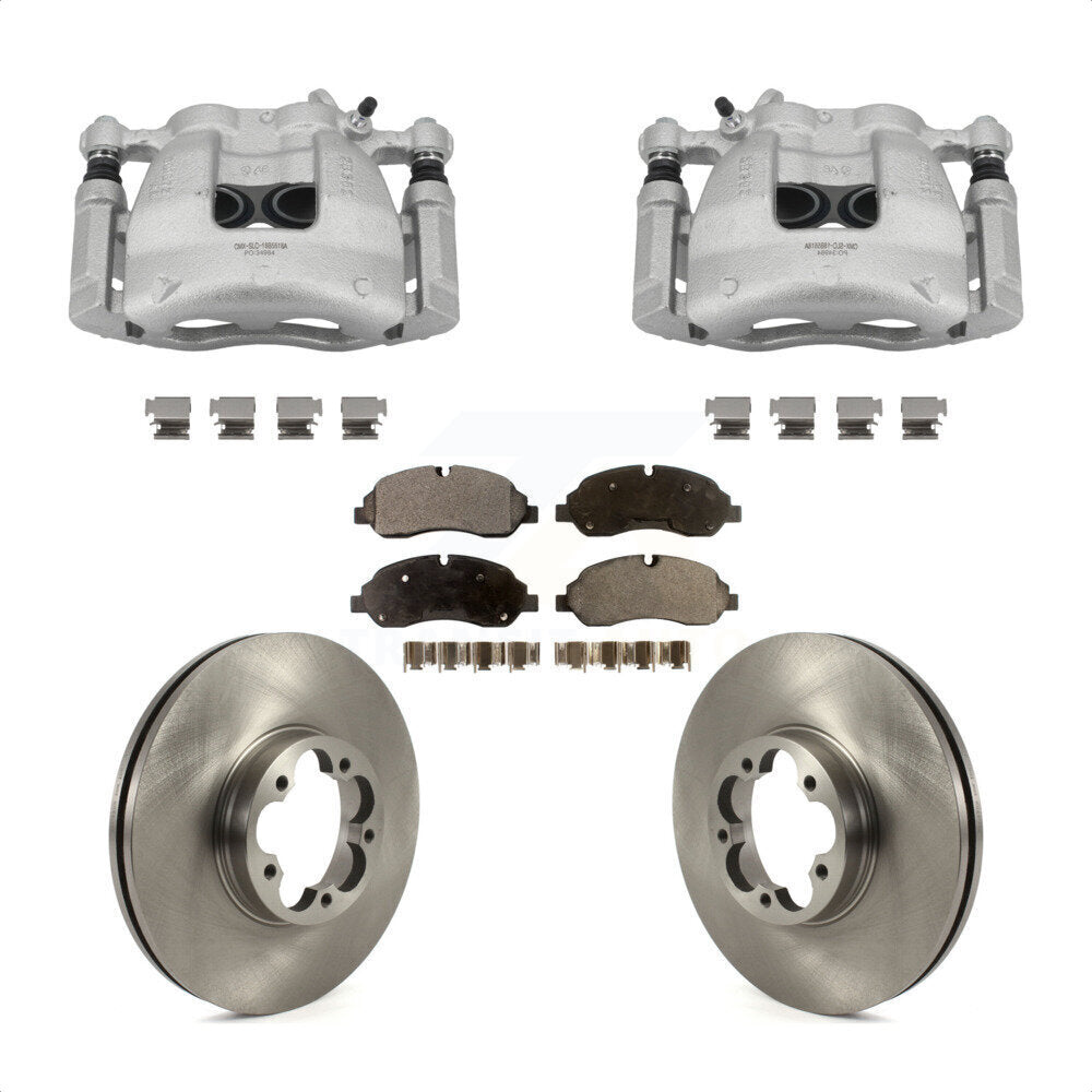 Front Brake Caliper Rotors Ceramic Pad Kit For Ford Transit-350 HD With Dual Rear Wheels KC8-100753T