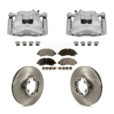 Front Brake Caliper Rotors Ceramic Pad Kit For Ford Transit-350 HD With Dual Rear Wheels KC8-100753T