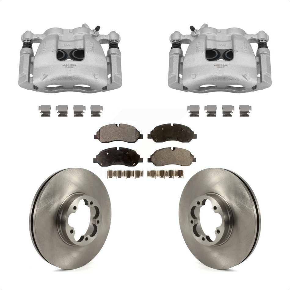 Front Brake Caliper Rotors Ceramic Pad Kit For Ford Transit-350 HD With Dual Rear Wheels KC8-100753T
