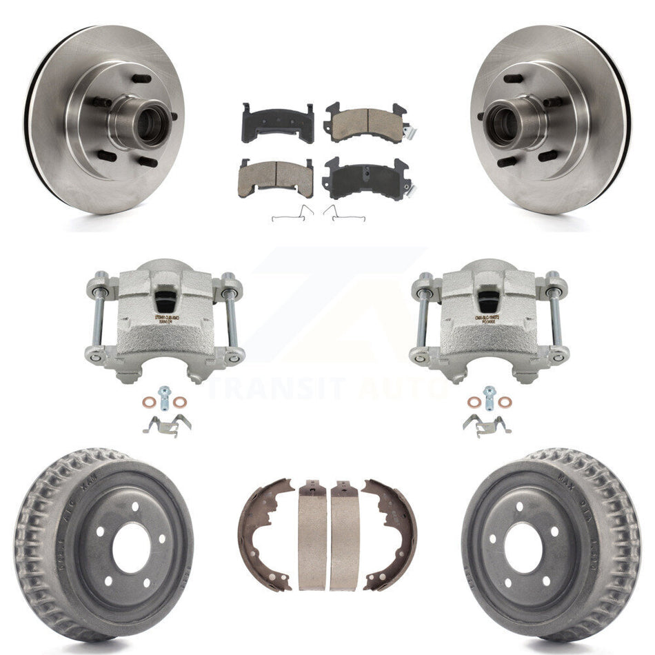 Front Rear Brake Caliper Rotors Drum Ceramic Pads Kit (8Pc) For GMC Sonoma Chevrolet S10 KC8-100755C