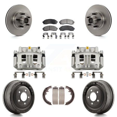 Front Rear Disc Brake Caliper Rotor Drum Semi-Metallic Pad Kit (8Pc) For Ford Ranger RWD KC8-100759P