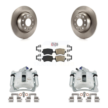 Rear Disc Brake Caliper Rotors And Ceramic Pads Kit For Volkswagen Tiguan CC KC8-100765N by Transit Auto