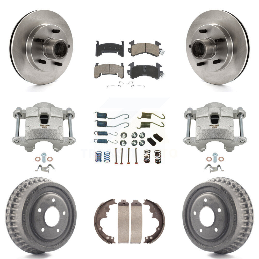 Front Rear Brake Caliper Rotor Drum Ceramic Pad Shoe & Hardware Kit (9Pc) For GMC Sonoma KC8-100767C