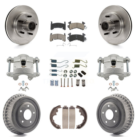 Front Rear Brake Caliper Rotor Drum Ceramic Pad Shoe & Hardware Kit (9Pc) For GMC Sonoma KC8-100767C
