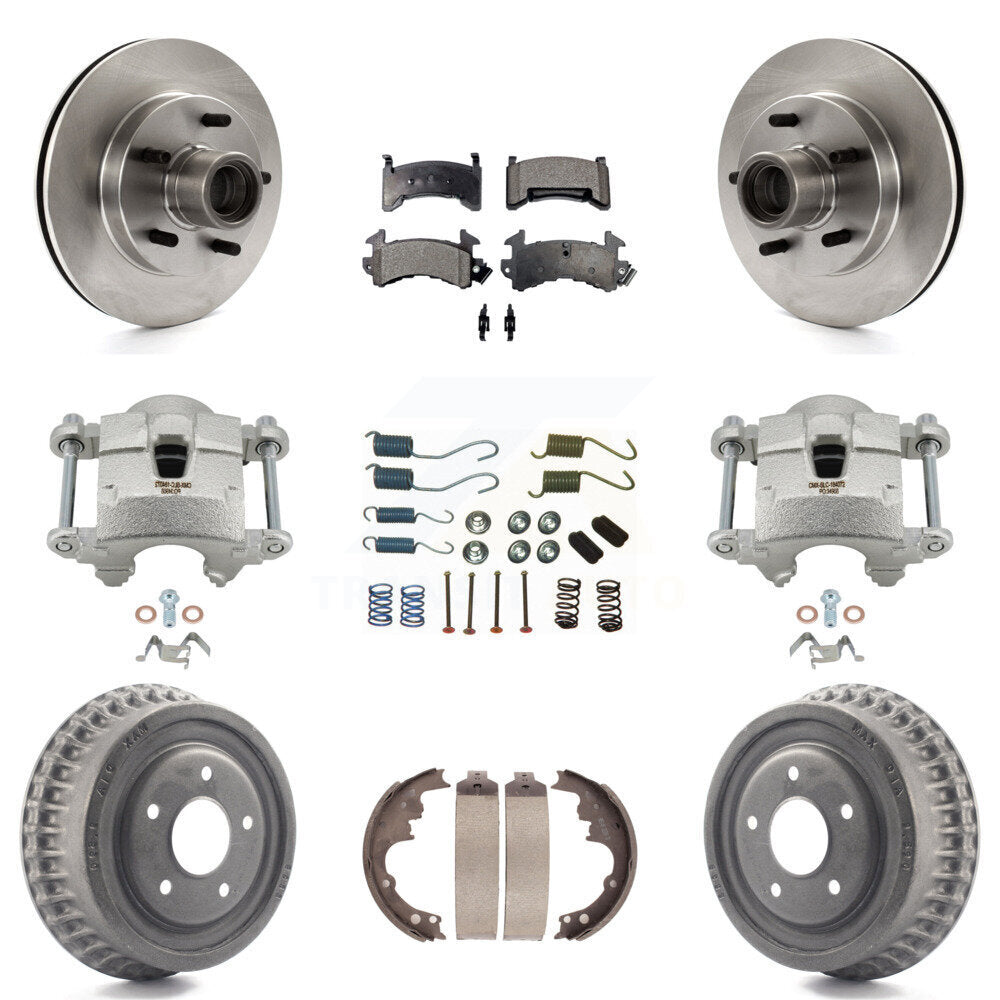 Front Rear Brake Caliper Rotor Drum Ceramic Pad Shoe & Hardware Kit (9Pc) For GMC Sonoma KC8-100768T