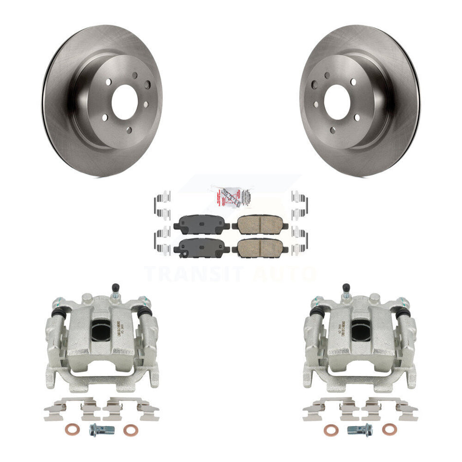 Rear Disc Brake Caliper Rotors And Ceramic Pads Kit For 2008-2009 INFINITI EX35 KC8-100786N