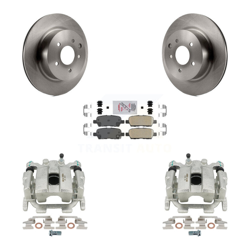 Rear Disc Brake Caliper Rotors And Ceramic Pads Kit For 2010 Nissan 370Z Base Touring Without Sport Package KC8-100788N