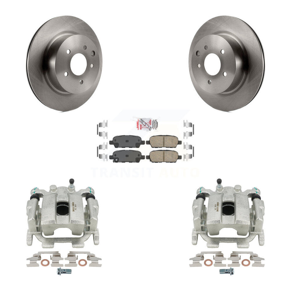 Rear Disc Brake Caliper Rotors And Ceramic Pads Kit For 2010 INFINITI M35 M45 KC8-100790N