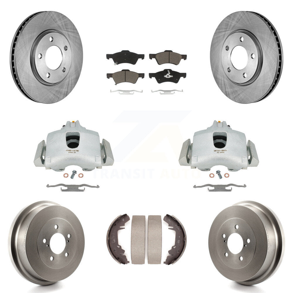 Front Rear Disc Brake Caliper Rotors Drums Ceramic Pads Kit (8Pc) For Dodge Chrysler Town & Country Grand Caravan rear brakes KC8-100791C by Transit Auto