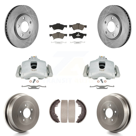 Front Rear Disc Brake Caliper Rotors Drums Ceramic Pads Kit (8Pc) For Dodge Chrysler Town & Country Grand Caravan rear brakes KC8-100791C by Transit Auto