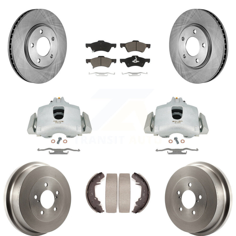 Front Rear Disc Brake Caliper Rotors Drums Ceramic Pads Kit (8Pc) For Dodge Chrysler Town & Country Grand Caravan rear brakes KC8-100791C