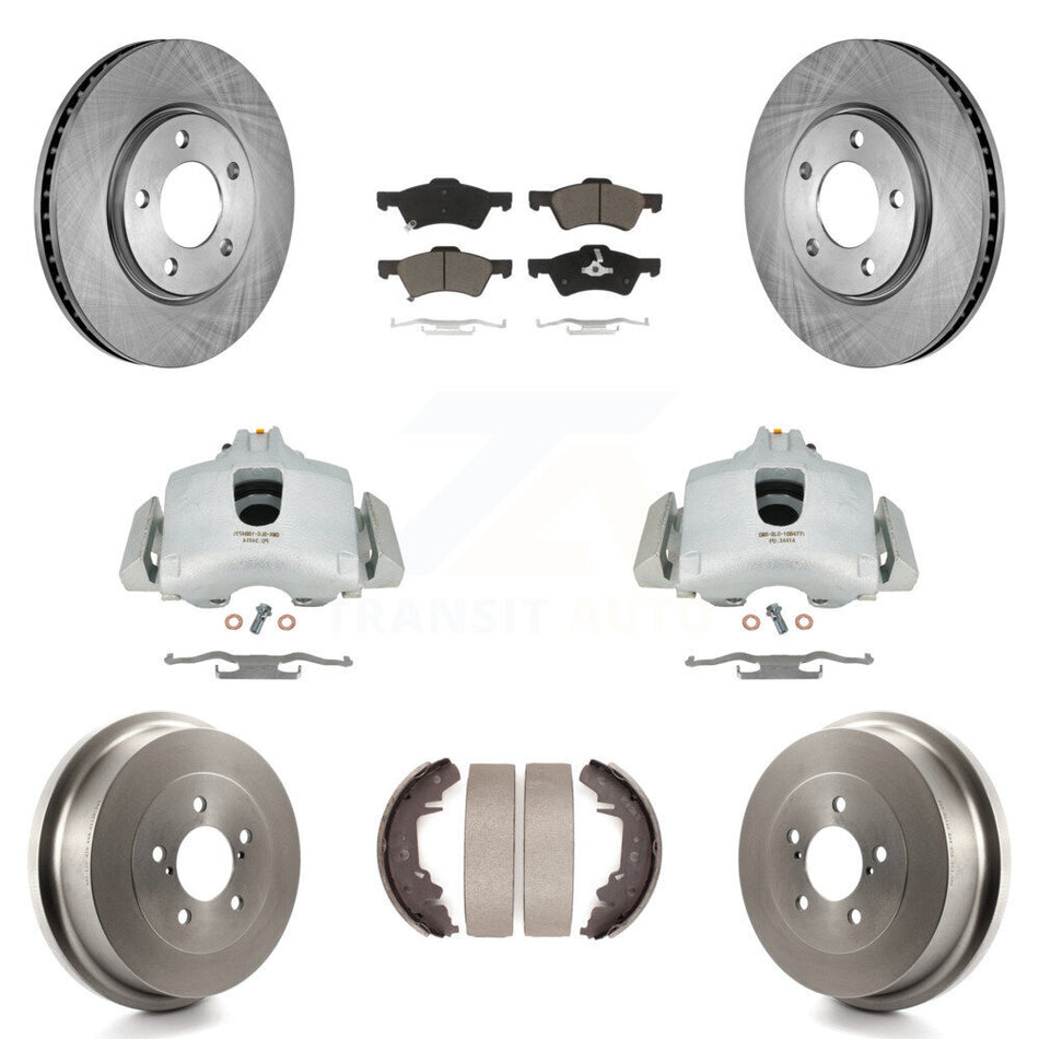 Front Rear Disc Brake Caliper Rotors Drums Ceramic Pads Kit (8Pc) For Dodge Chrysler Town & Country Grand Caravan rear brakes KC8-100791C