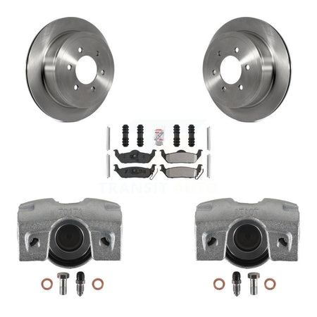 Rear Disc Brake Caliper Rotors And Semi-Metallic Pads Kit For Ford F-150 Lincoln Mark LT KC8-100794N by Transit Auto