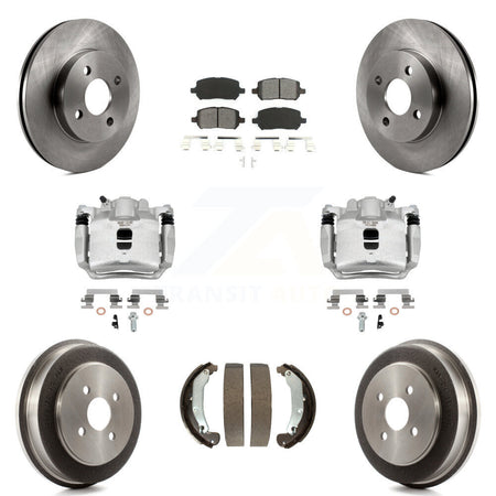 Front Rear Brake Caliper Rotor Drum Semi-Metallic Pad Kit (8Pc) For Saturn Ion Chevrolet KC8-100796S