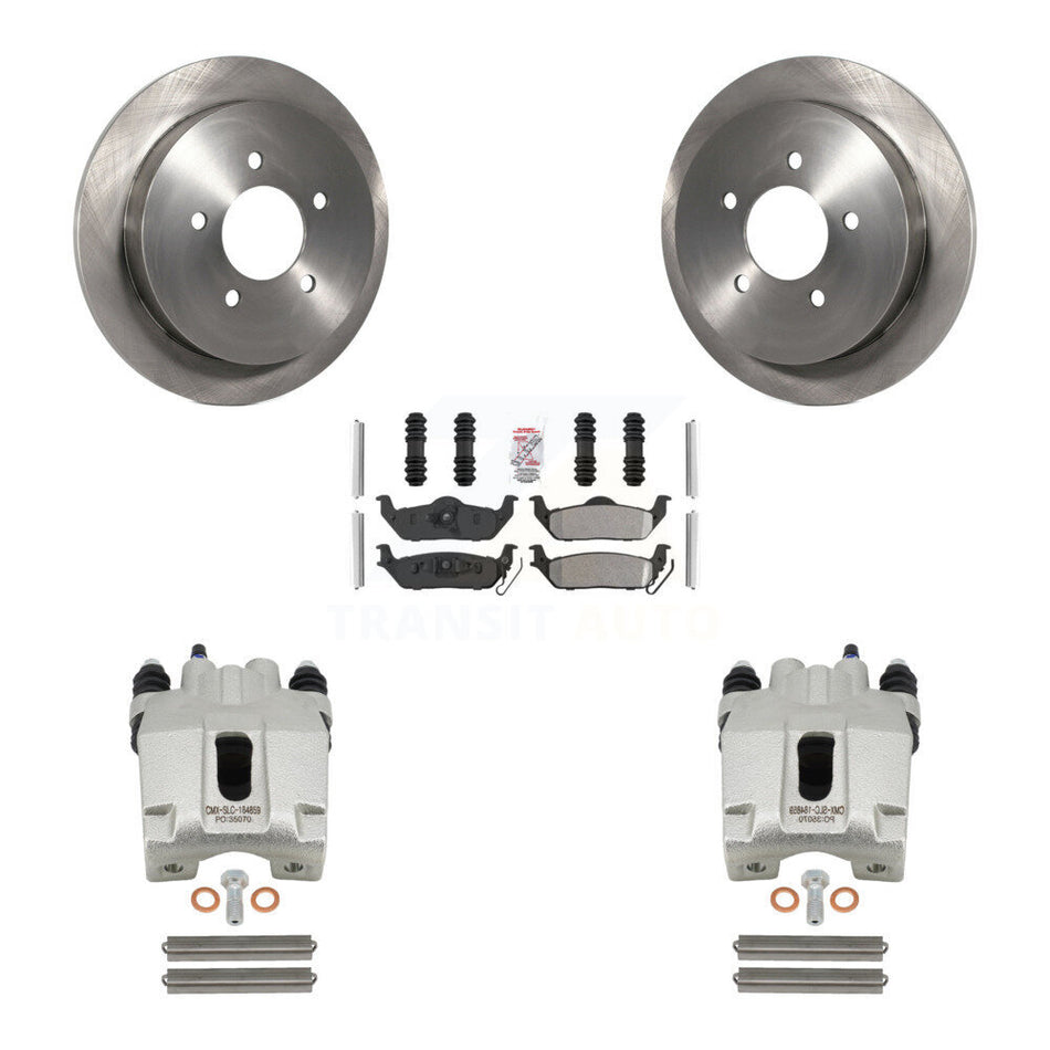 Rear Disc Brake Caliper Rotors And Semi-Metallic Pads Kit For 2004 Ford F-150 With 5 Lug Wheels 11th Digit Of Vin Is C KC8-100798N
