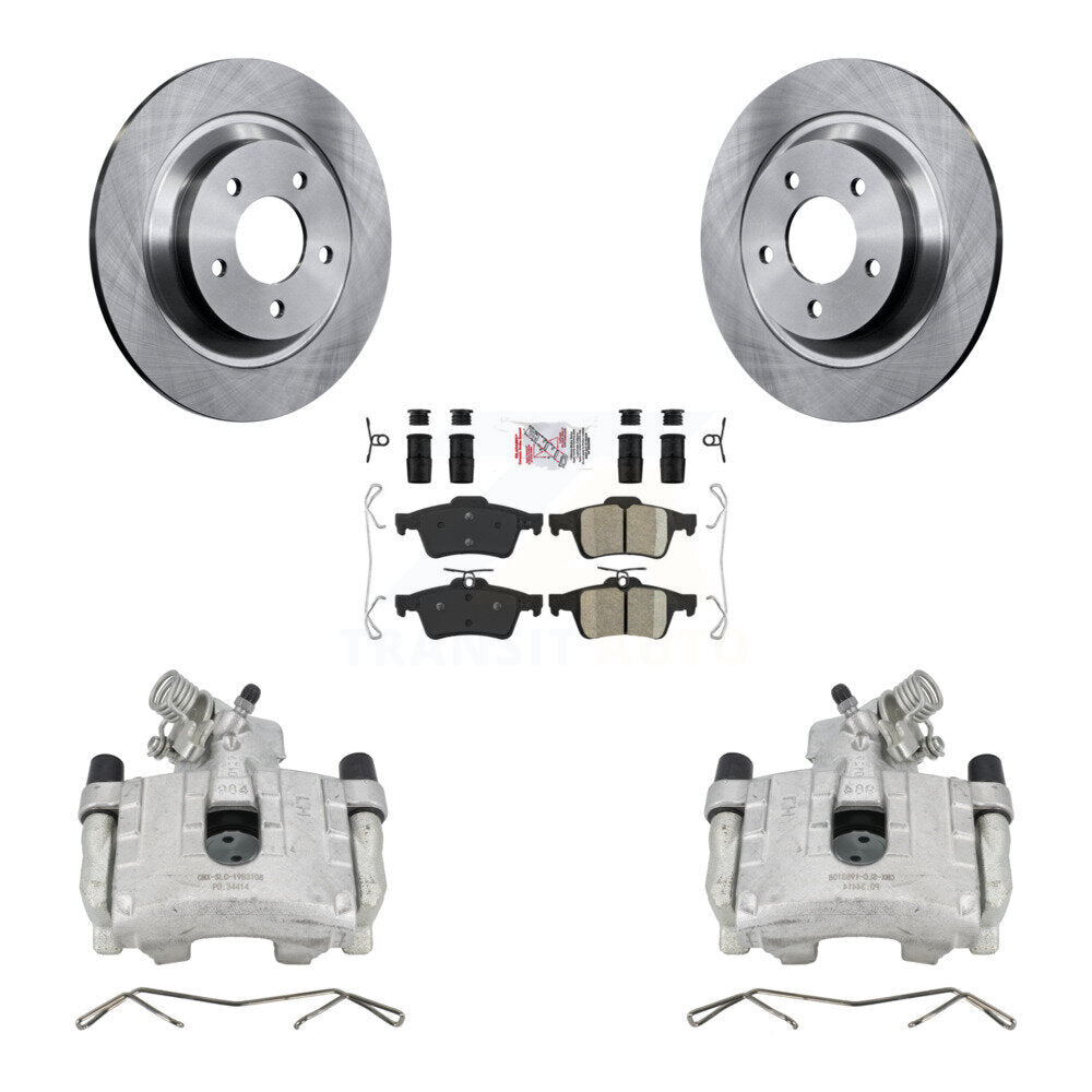 Rear Disc Brake Caliper Rotors And Ceramic Pads Kit For Mazda 5 KC8-100801N by Transit Auto