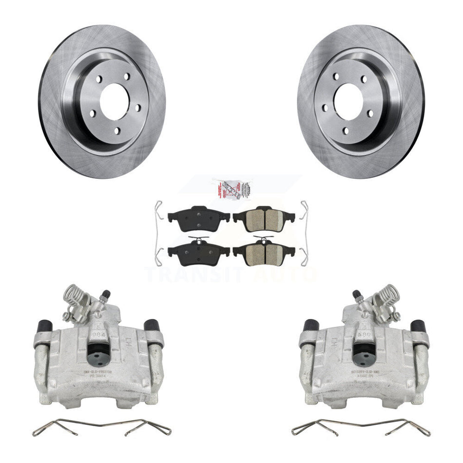 Rear Disc Brake Caliper Rotors And Ceramic Pads Kit For Mazda 5 KC8-100802N by Transit Auto