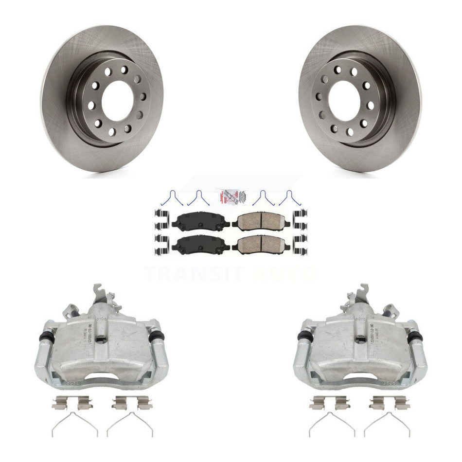 Rear Disc Brake Caliper Rotors And Ceramic Pads Kit For 2013-2016 Dodge Dart KC8-100805N