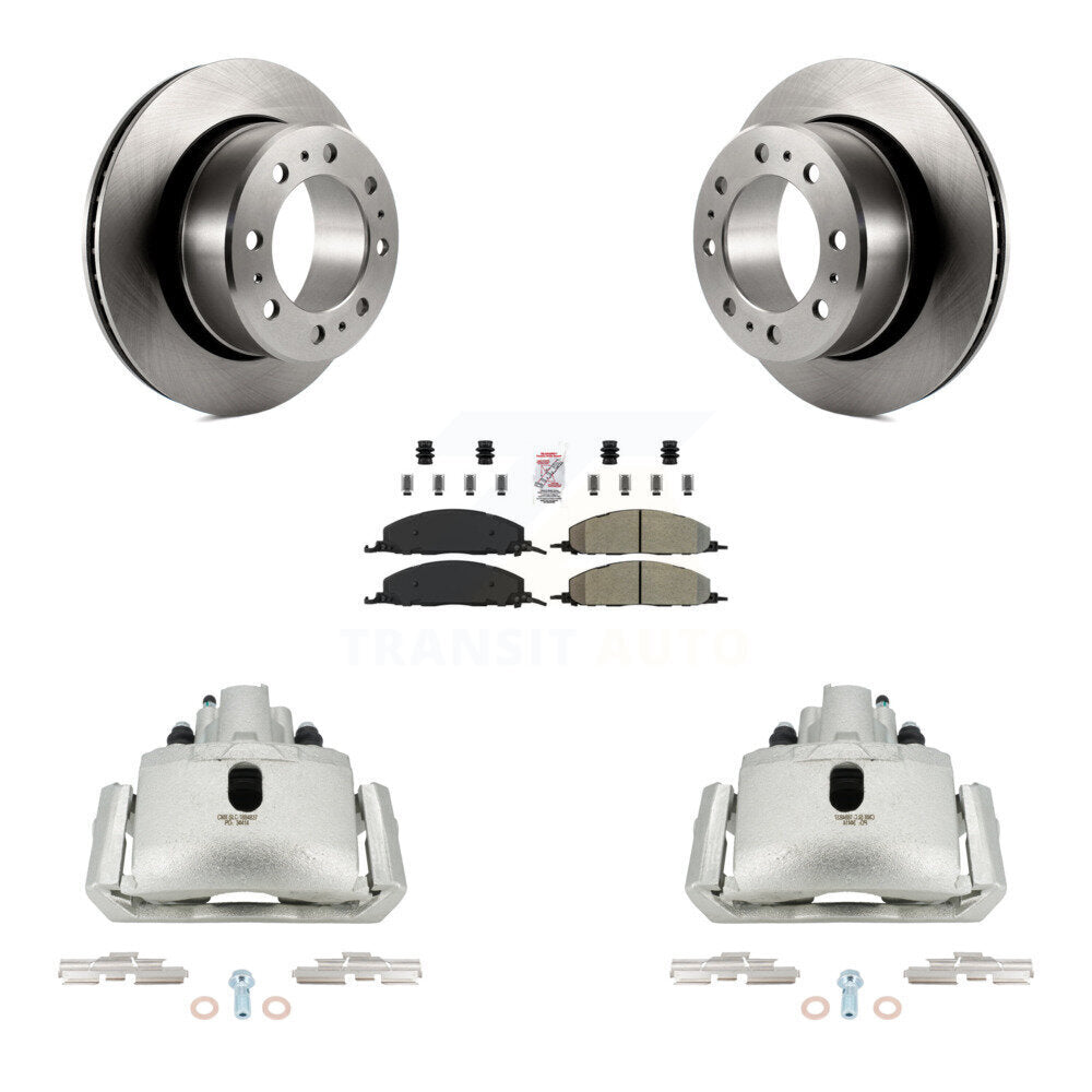 Rear Disc Brake Caliper Rotors Semi-Metallic Pad Kit For 2012 Ram 1500 With 8 Lug Wheels KC8-100809N
