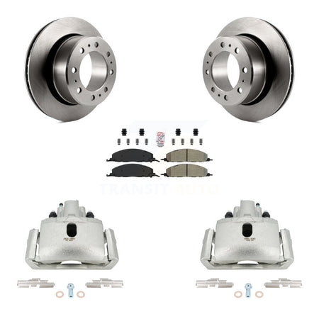 Rear Disc Brake Caliper Rotors Semi-Metallic Pad Kit For 2012 Ram 1500 With 8 Lug Wheels KC8-100809N