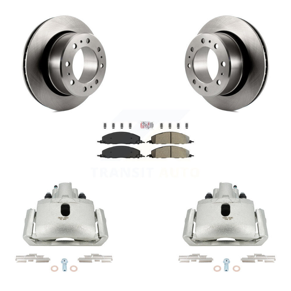 Rear Disc Brake Caliper Rotors Semi-Metallic Pad Kit For 2012 Ram 1500 With 8 Lug Wheels KC8-100810N
