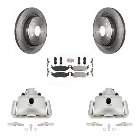 Rear Brake Caliper Rotors Semi-Metallic Pad Kit For Ram 1500 Classic Dodge Durango Aspen KC8-100811N