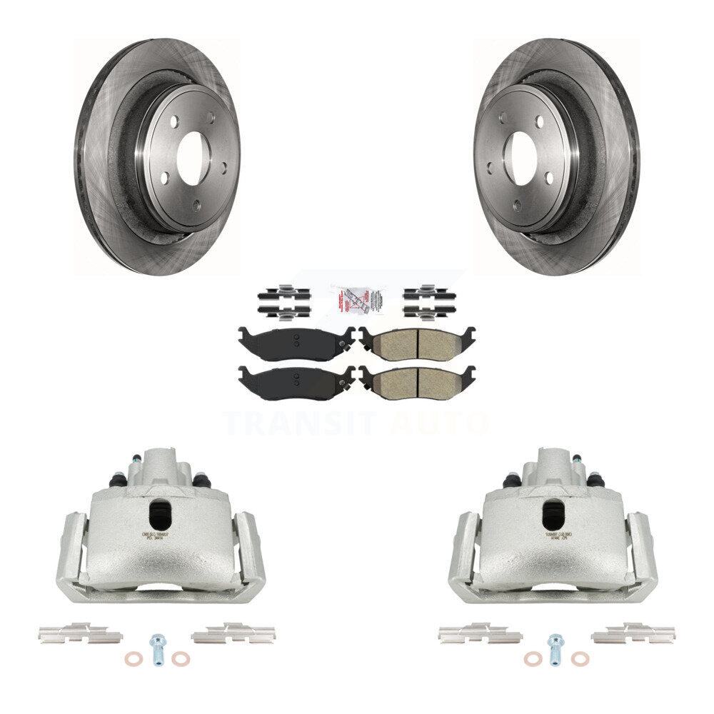 Rear Brake Caliper Rotors Semi-Metallic Pad Kit For Ram 1500 Classic Dodge Durango Aspen KC8-100812N
