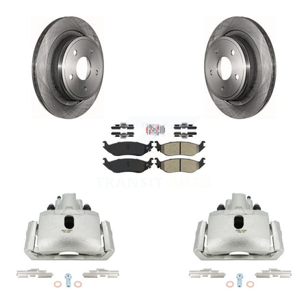 Rear Brake Caliper Rotors Semi-Metallic Pad Kit For Ram 1500 Classic Dodge Durango Aspen KC8-100812N