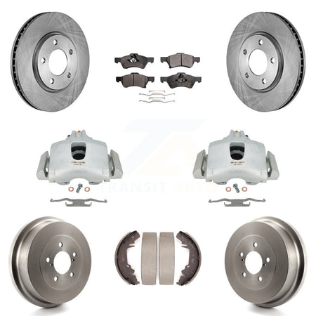 Front Rear Disc Brake Caliper Rotors Drums Ceramic Pads Kit (8Pc) For Dodge Chrysler Town & Country Grand Caravan rear brakes KC8-100816T by Transit Auto