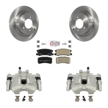 Rear Disc Brake Caliper Rotors And Ceramic Pads Kit For Dodge Caliber Mitsubishi Lancer KC8-100822N by Transit Auto