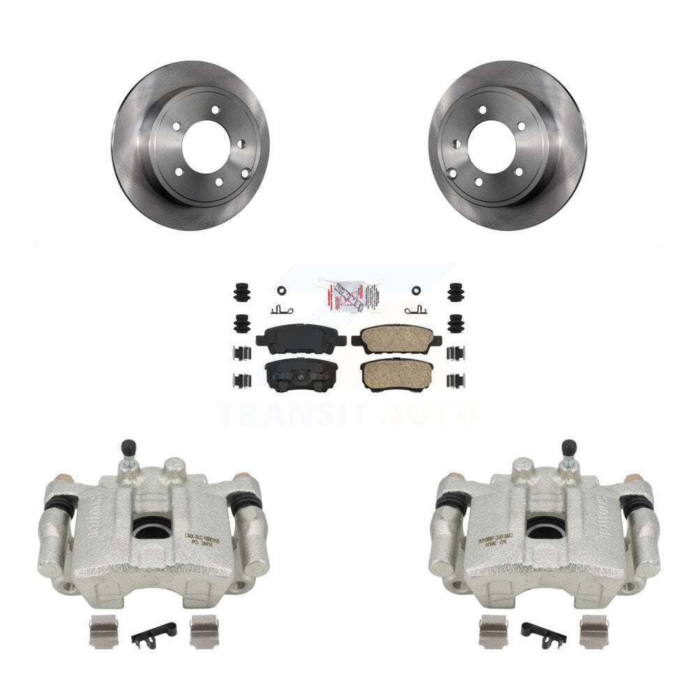 Rear Disc Brake Caliper Rotors And Ceramic Pads Kit For 2008-2009 Dodge Caliber R T SXT With Casting # 3503 KC8-100824N by Transit Auto