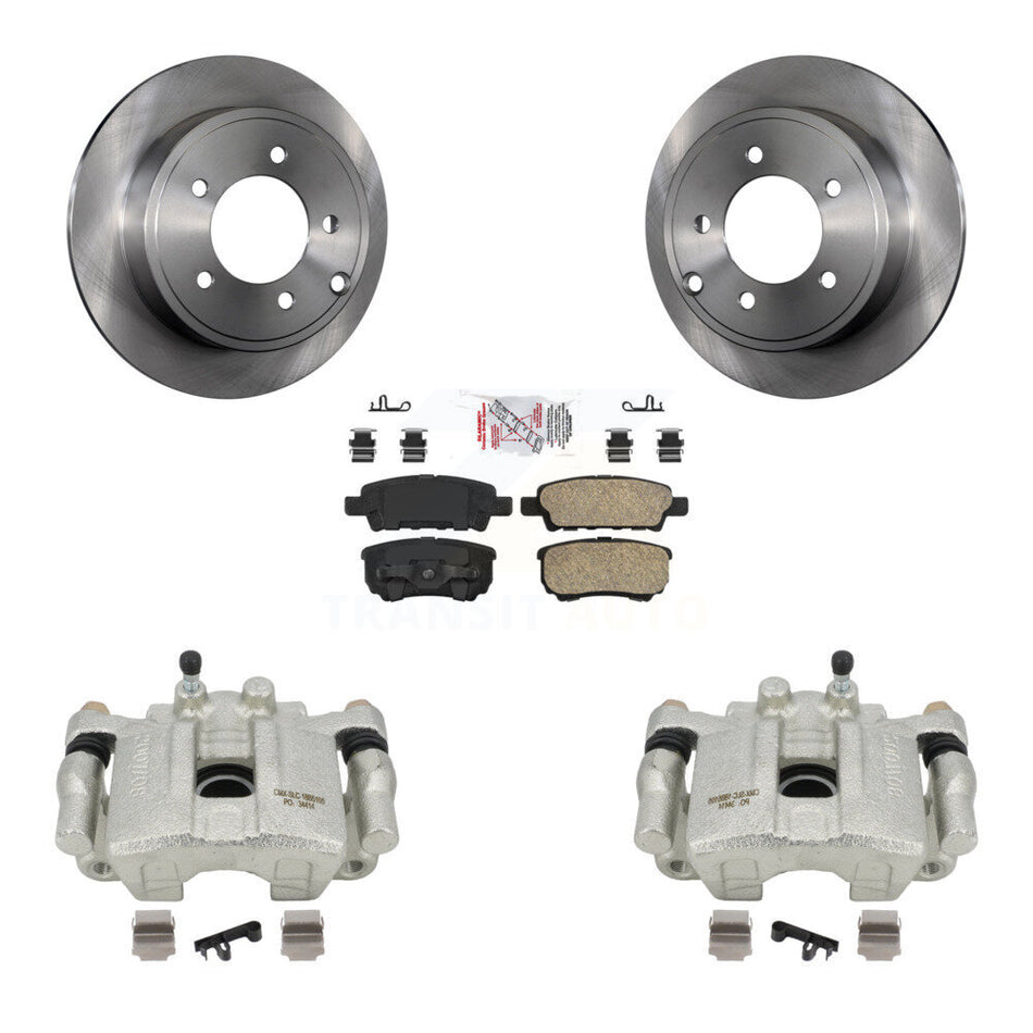 Rear Disc Brake Caliper Rotors And Ceramic Pads Kit For 2008-2009 Dodge Caliber R T SXT With Casting # 3503 KC8-100825N