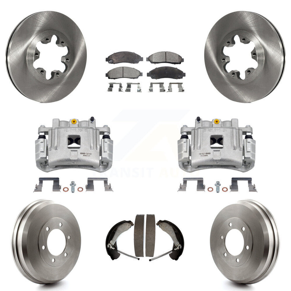 Front Rear Brake Caliper Rotors Drum Semi-Metallic Pads Kit (8Pc) For Chevrolet Colorado KC8-100830P