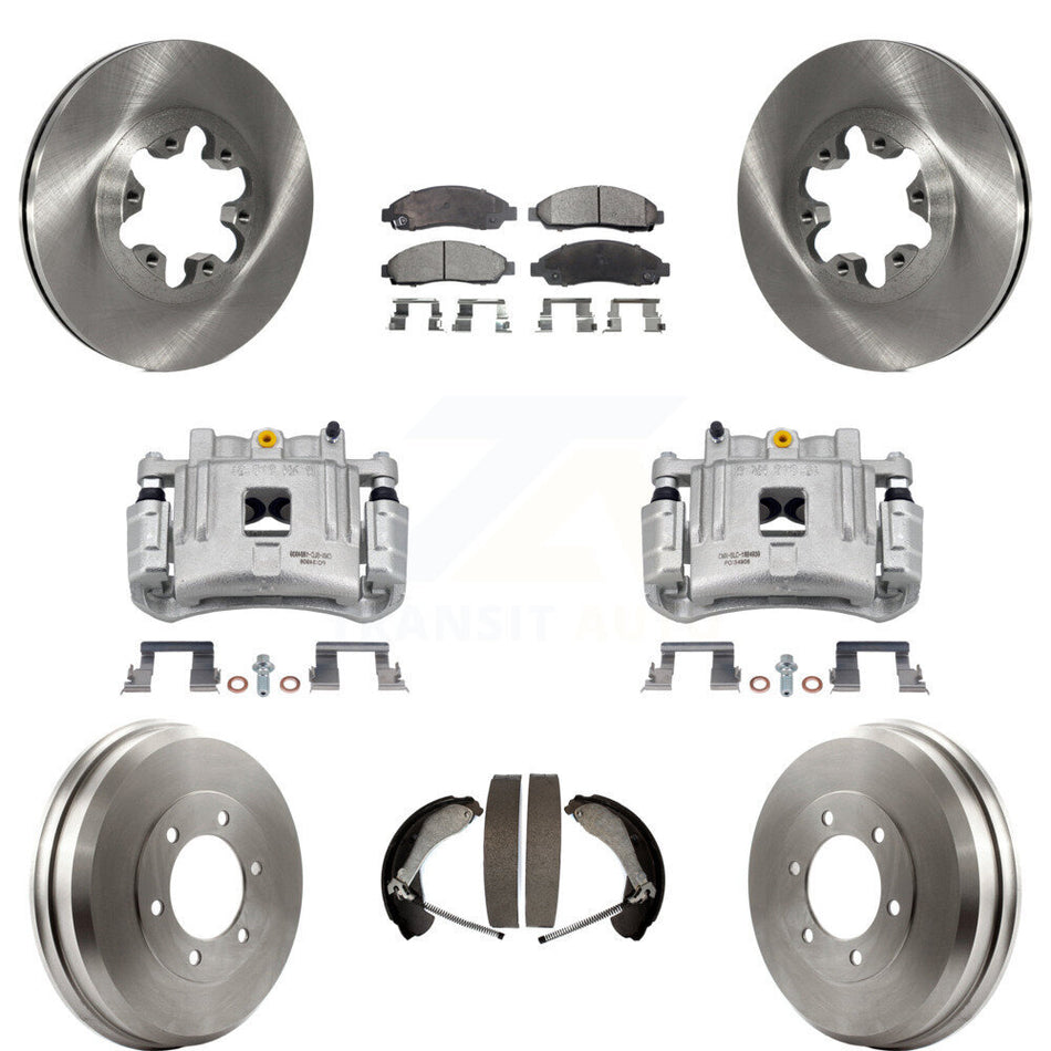 Front Rear Brake Caliper Rotors Drum Semi-Metallic Pads Kit (8Pc) For Chevrolet Colorado KC8-100830P