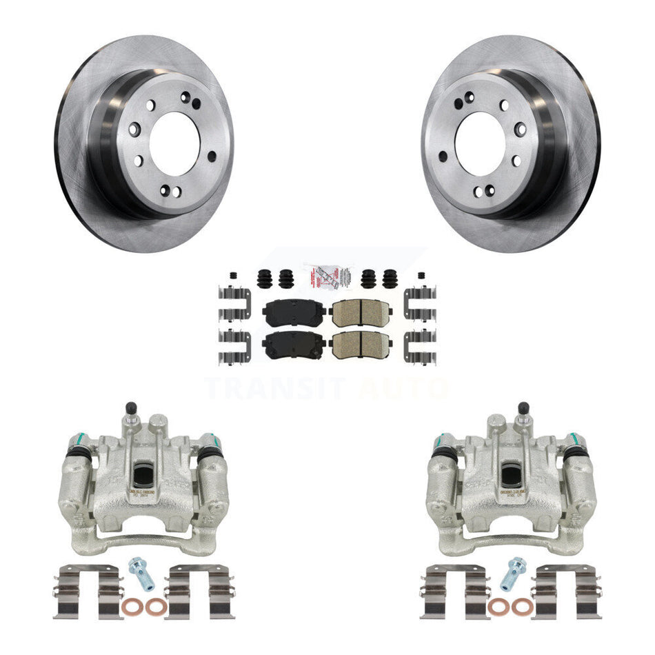 Rear Disc Brake Caliper Rotors And Ceramic Pads Kit For Hyundai Tucson Kia Sportage FWD KC8-100833N by Transit Auto