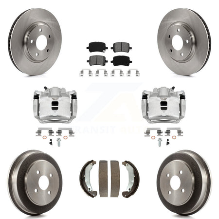 Front Rear Brake Caliper Rotor Drum Semi-Metallic Pad Kit (8Pc) For Pontiac Pursuit 2.2L KC8-100835S