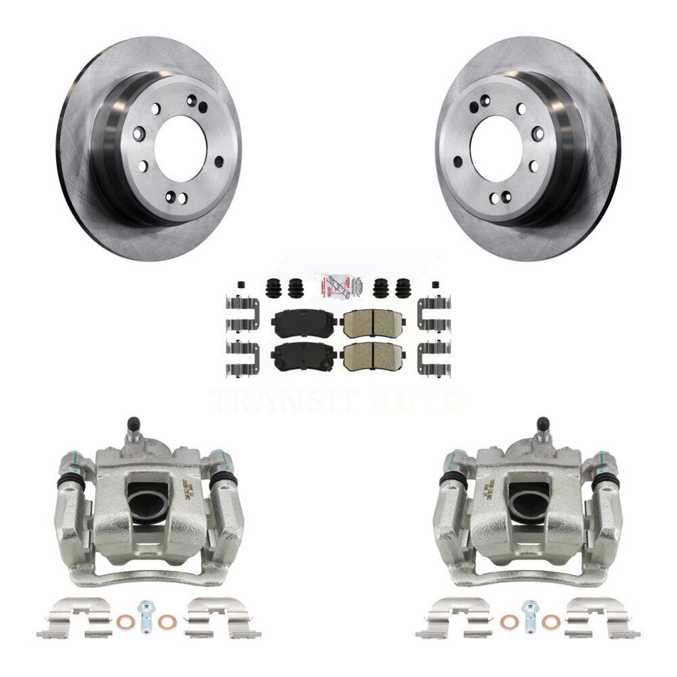 Rear Disc Brake Caliper Rotors & Ceramic Pad Kit For 2016 Kia Sportage FWD From 12 10 15 KC8-100837N