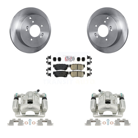 Rear Disc Brake Caliper Rotors And Ceramic Pads Kit For Kia Sportage Hyundai Tucson KC8-100841N by Transit Auto