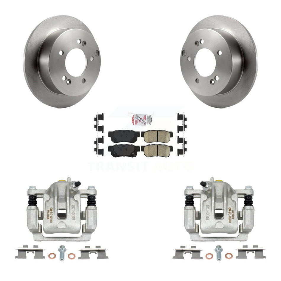 Rear Disc Brake Caliper Rotors And Ceramic Pads Kit For Kia Sportage Hyundai Tucson FWD KC8-100844N