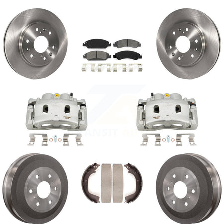 Front Rear Disc Brake Caliper Rotor Drum Semi-Metallic Pad Kit (8Pc) For GMC Sierra 1500 KC8-100844S