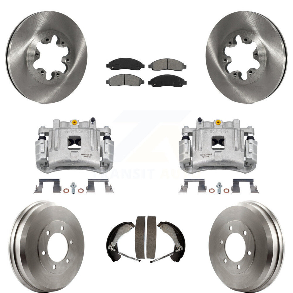 Front Rear Brake Caliper Rotors Drum Semi-Metallic Pads Kit (8Pc) For Chevrolet Colorado KC8-100847S