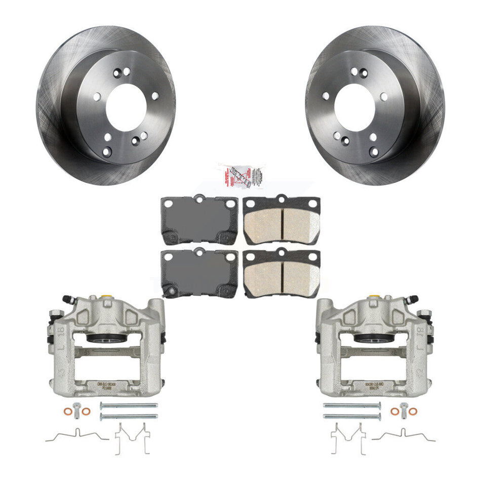 Rear Brake Caliper Rotor Ceramic Pad Kit For 2010-2011 Lexus IS250 With Sport Suspension KC8-100849N